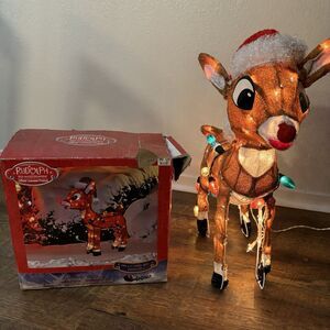 24" Christmas Rudolph the Red Nosed Reindeer Pre Lit Outdoor Yard Art Decor